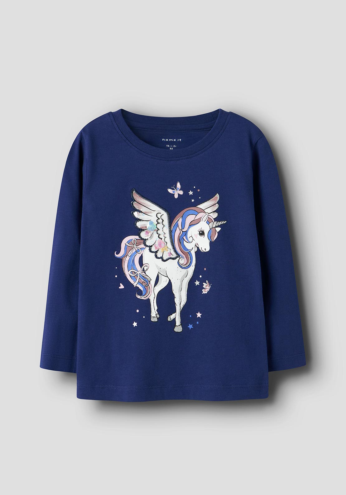 Name It Mini Girl Ninna Long Sleeve Top, Navy