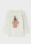 Name It Mini Girl Ninna Long Sleeve Top, Off White