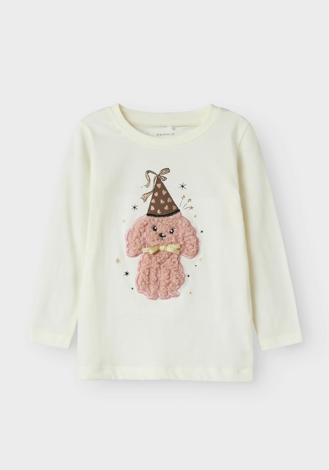 Name It Mini Girl Ninna Long Sleeve Top, Off White