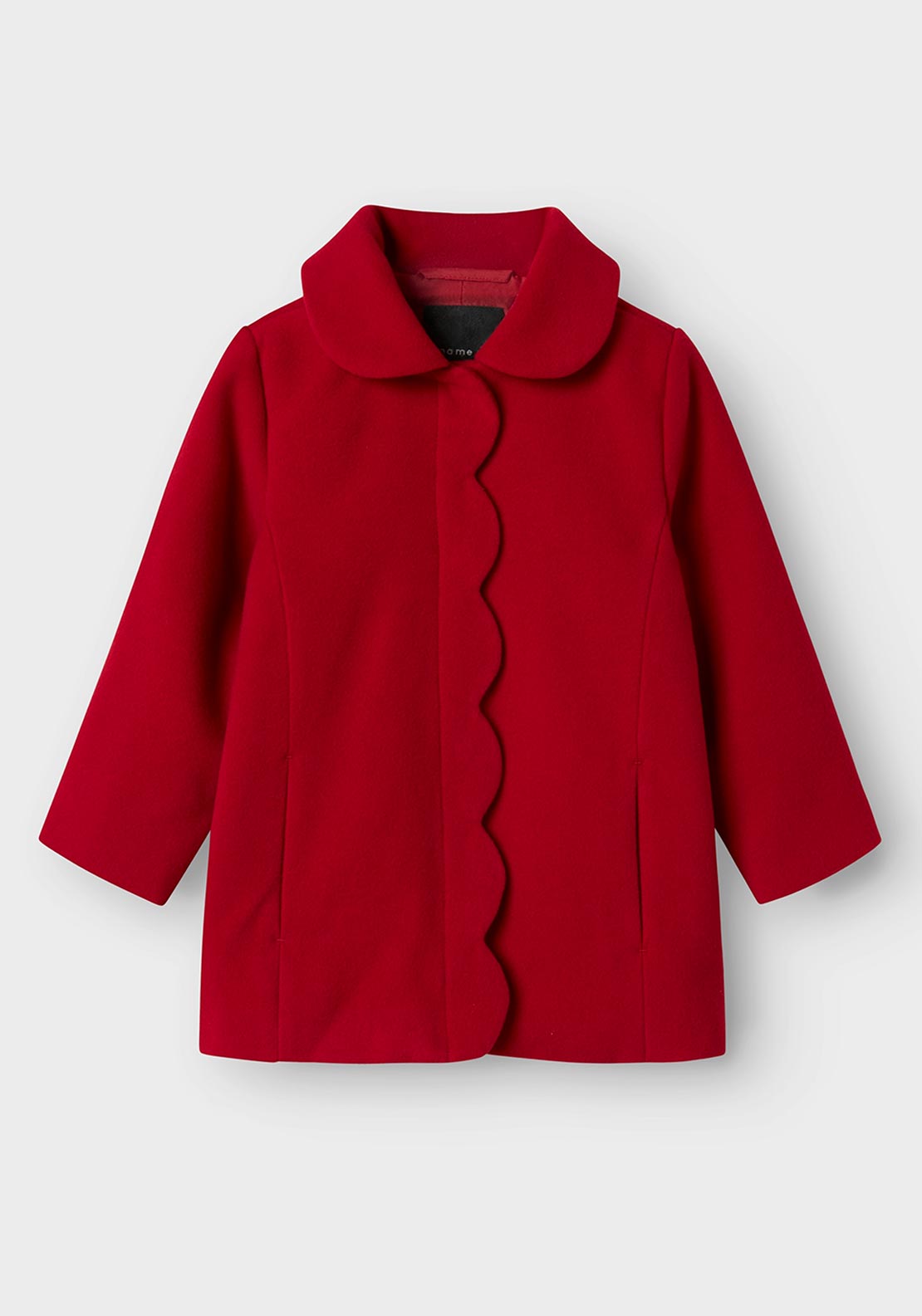 Name It Mini Girl Merry Long Sleeve Coat, Red