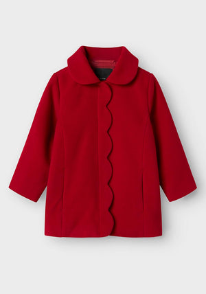Name It Mini Girl Merry Long Sleeve Coat, Red