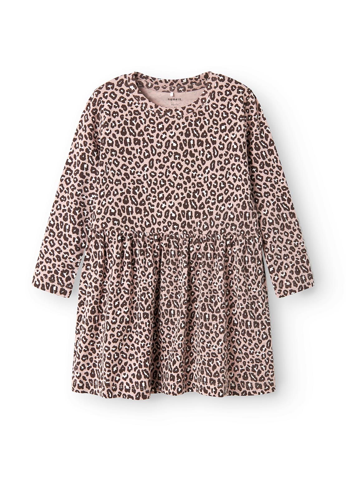 Name It Mini Girl Leoana Long Sleeve Print Dress, Pink