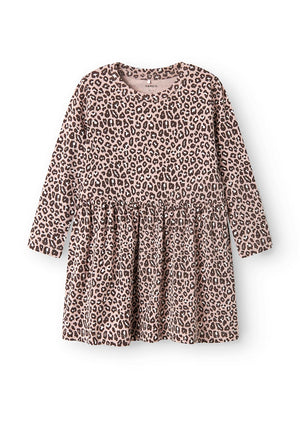 Name It Mini Girl Leoana Long Sleeve Print Dress, Pink