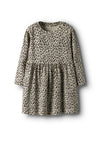 Name It Mini Girl Leoana Long Sleeve Print Dress, Beige
