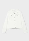 Name It Kid Girl Reja Twill Long Sleeve Jacket, Bright White