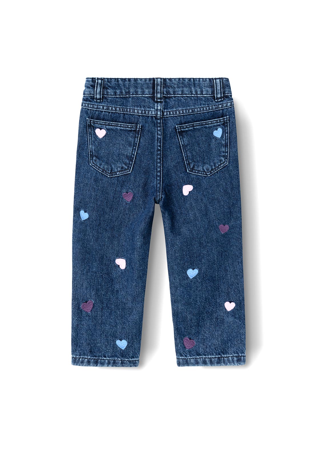 Name It Mini Girl Bella Heart Mom Jeans, Dark Blue