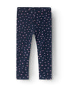 Name It Mini Girl Davina Heart Sweat Fleece Legging, Dark Sapphire