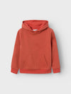 Name It Kid Girl Burli Long Sleeve Glitter Hoodie, Burnt Sienna