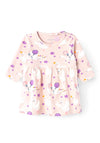 Name It Baby Girl Vandora Long Sleeve Dress, Sepia Rose