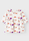 Name It Baby Girl Vandora Long Sleeve Dress, Jet Stream