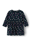 Name It Baby Girl Vandora Long Sleeve Dress, Dark Sapphire