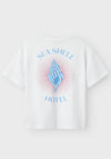 Name It Kid Girl Jassa Summer Seashell Graphic Tee, White