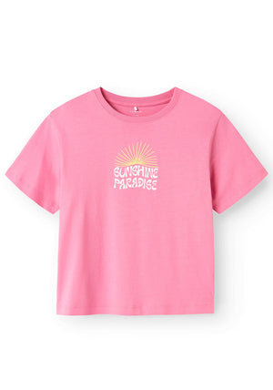 Name It Kid Girl Jassa Summer Sunrise Graphic Tee, Pink