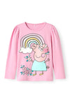 Name It Mini Girl Fiffi Peppa Long Sleeve Top, Pink Frosting