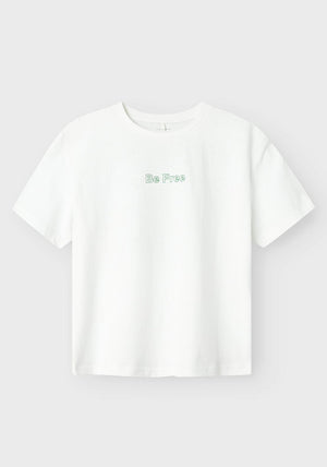 Name It Kid Girl Laura Short Sleeve Tee, White