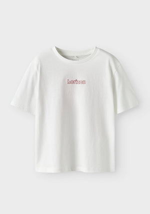 Name It Kid Girl Laura Short Sleeve Tee, White
