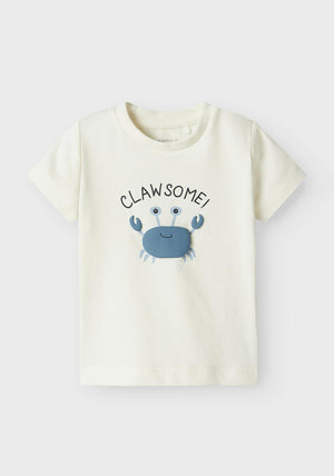 Name It Baby Boy Fakkel Safari Animal Tee, Cloud Dancer