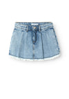 Name It Kid Girl Bella Wide Leg Denim Skort, Medium Blue Denim
