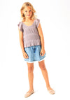 Name It Kid Girl Bella Wide Leg Denim Skort, Medium Blue Denim