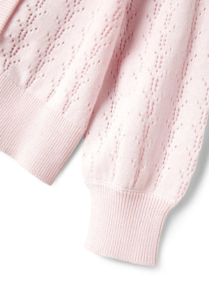 Name It Mini Girl Hannah Knit Cardigan, Ballerina
