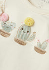 Name It Baby Girl Jodie Cap Sleeve Cactus Tee, Off White