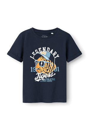 Name It Mini Boy Vux Short Sleeve Top, Navy Blazer
