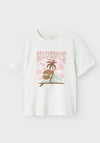 Name It Kid Girl Glitter Beach Tee, White