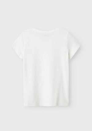 Name It Kid Girl Hillip Love Tee, Bright White
