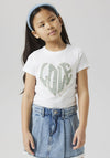 Name It Kid Girl Hillip Love Tee, Bright White