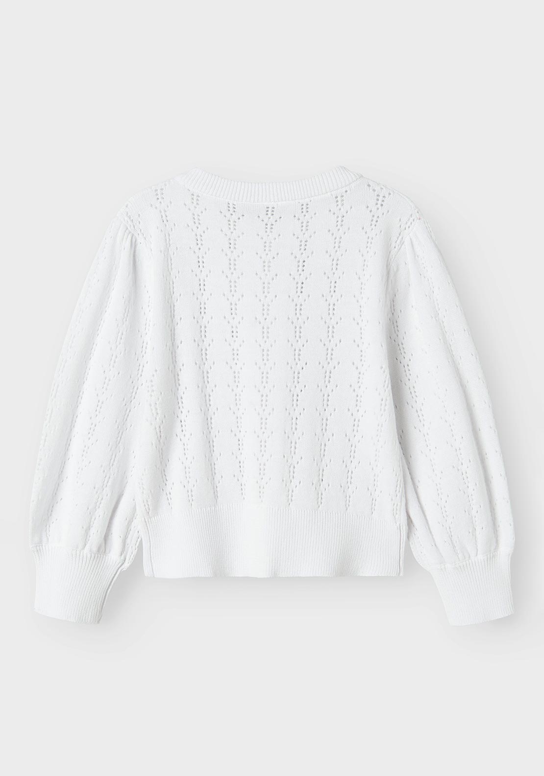 Name It Mini Girl Hannah Knit Cardigan, Bright White