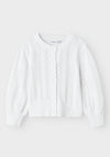 Name It Mini Girl Hannah Knit Cardigan, Bright White