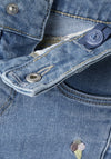 Name It Mini Gril Rose Straight Embroidered Jeans, Light Blue Denim