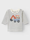 Name It Baby Boy Bobus Long Sleeve Stripe Top, Jet Stream