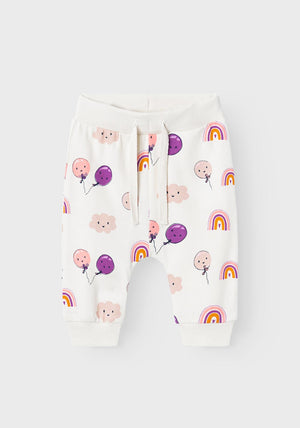 Name It Baby Girl Vandora Print Pant, Jet Stream