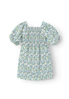 Name It Kid Girl Huliane Short Sleeve Floral Dress, Oatmeal