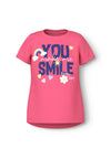 Name It Mini Girl Vix Short Sleeve Tee, Camellia Rose
