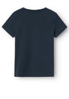 Name It Kid Girl Veen Short Sleeve Tee, Dark Sapphire