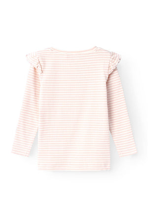 Name It Mini Girl Telilla Long Sleeve Stripe Top, Sepia Rose