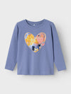 Name It Mini Girl Birgitta Long Sleeve Top, Blue Ice