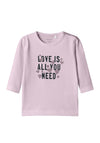Name It Baby Girl Dona Long Sleeve Top, Light Lilac
