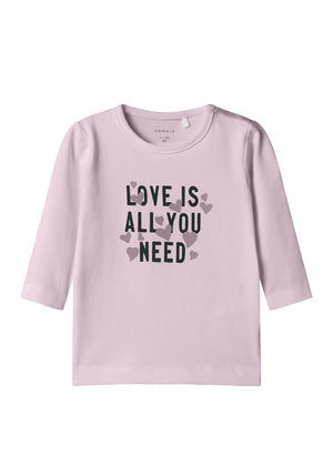 Name It Baby Girl Dona Long Sleeve Top, Light Lilac