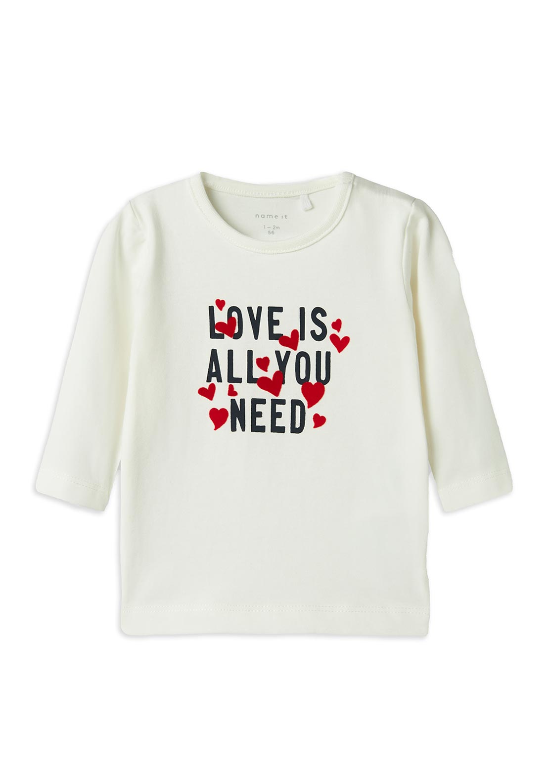 Name It Baby Girl Dona Long Sleeve Top, Cloud Dancer