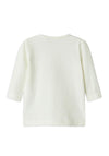 Name It Baby Girl Dona Long Sleeve Top, Cloud Dancer