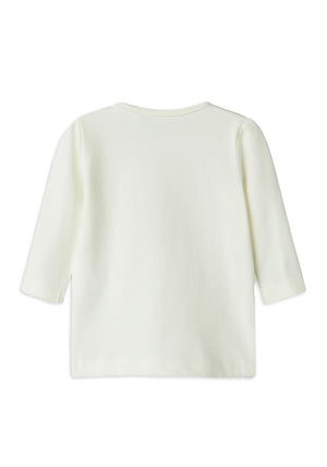 Name It Baby Girl Dona Long Sleeve Top, Cloud Dancer