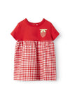 Name It Baby Girl Funny Short Sleeve Dress, Chinese Red