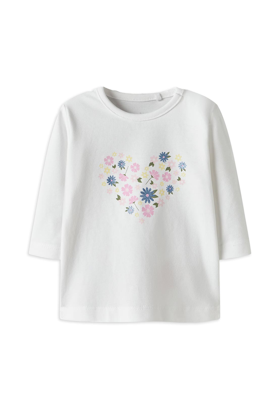 Name It Baby Girl Vubie Long Sleeve Top, Bright White