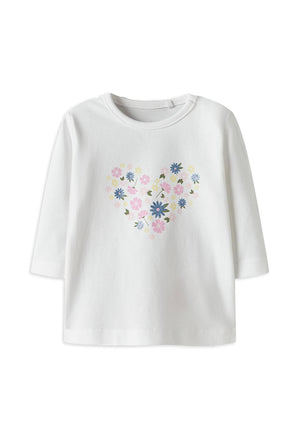 Name It Baby Girl Vubie Long Sleeve Top, Bright White