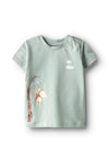 Name It Baby Boy Harrison Monkey Tee, Aqua Gray