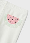 Name It Baby Girl Jabelle Watermelon Capri Leggings, Off White & Pink