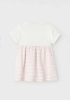 Name It Baby Girl Jabelle Stripe Watermelon Dress, Off White & Pink
